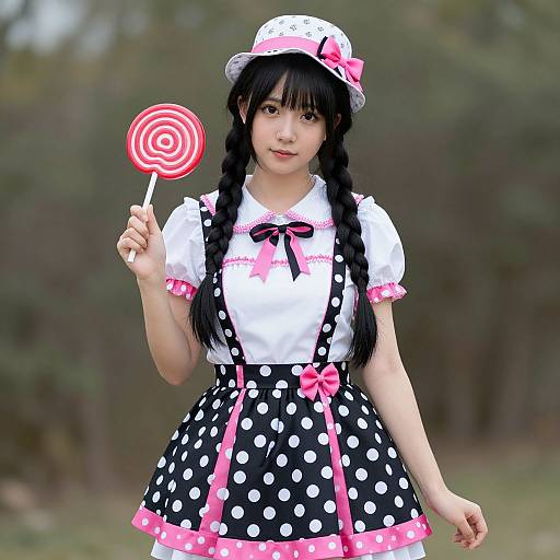 Realistic Lollipop Lady Costume Portrait