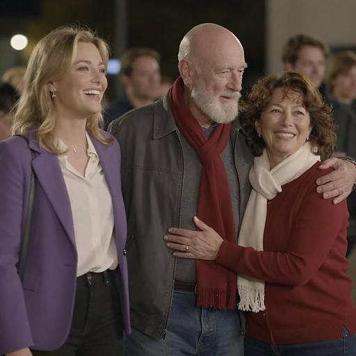 Warm Nighttime Outdoor Family Portrait