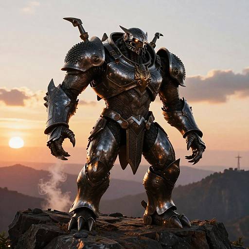 Armored Beast on Rocky Cliff