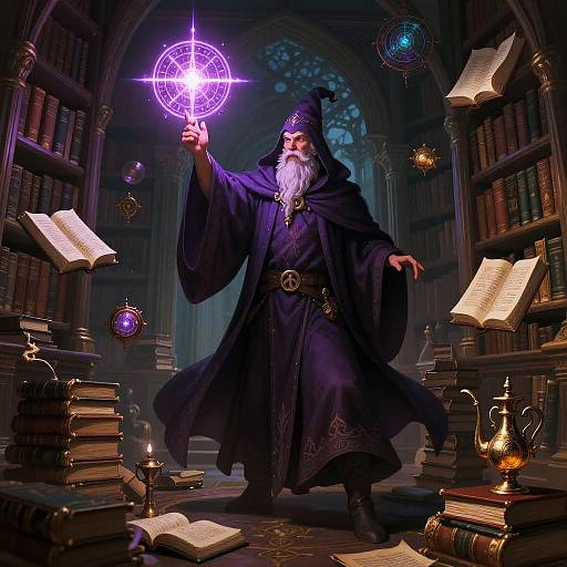 Mystical Wizard Casting Spell