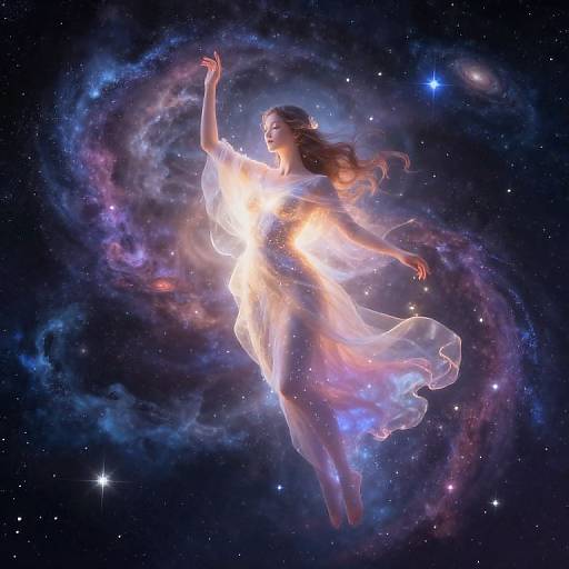 Ethereal Astral Mother in Cosmic Dreamscape