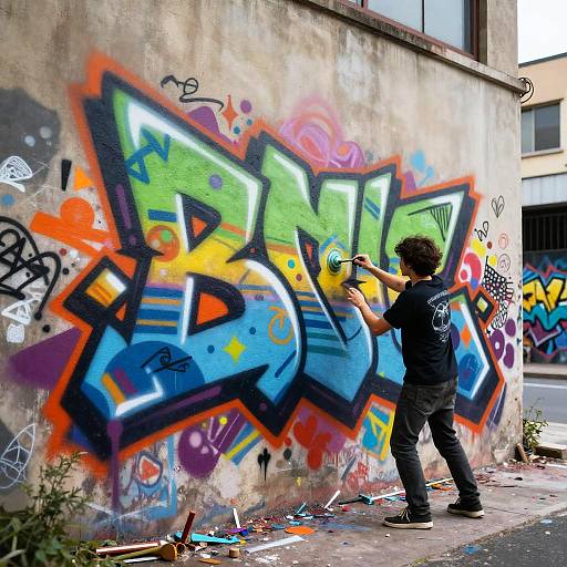 Dynamic AI Graffiti Art Projection