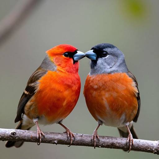 Vibrant Birds in Tender Moment