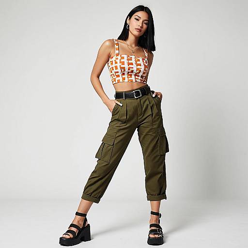 Urban Streetwear Woman in Cargo Pants