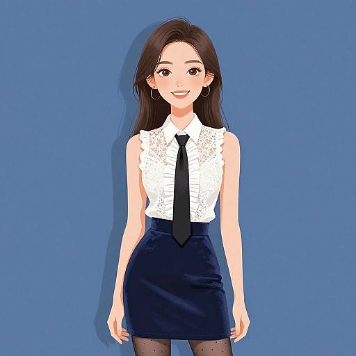 Chic Woman in Lace and Velvet