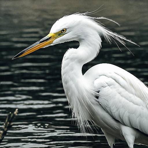 Snowy Egret Portrait by Water