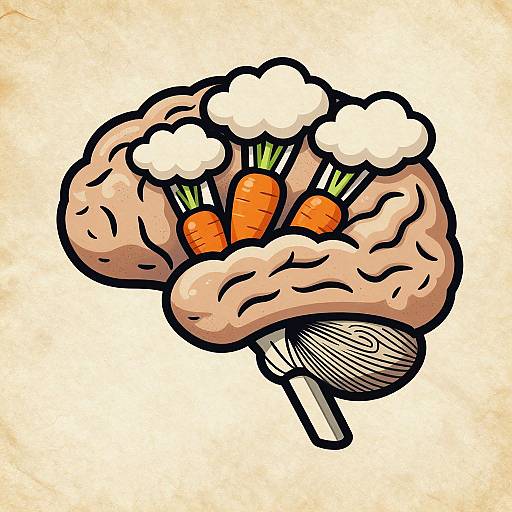 Art Nouveau Brain Carrot Storm