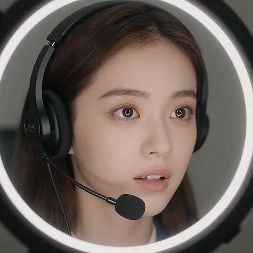 Intense Close-Up of Focused Young Woman