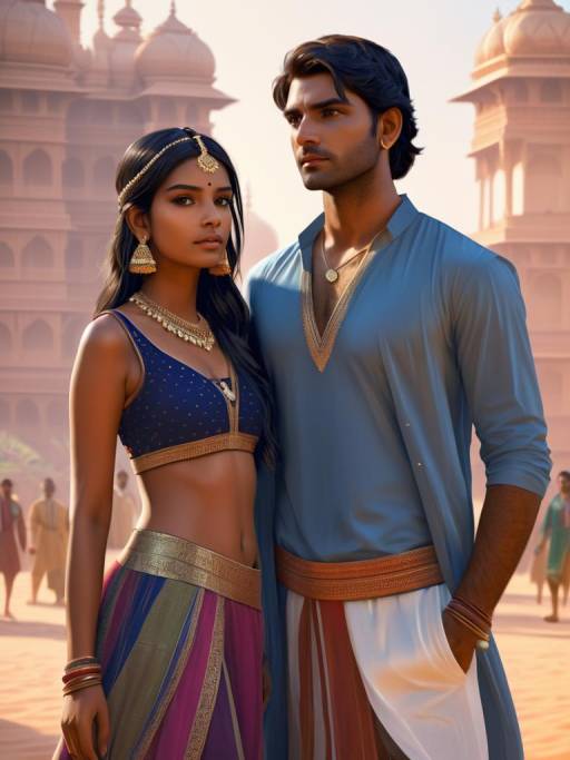 Traditional Indian Couple in Ethnic Attire