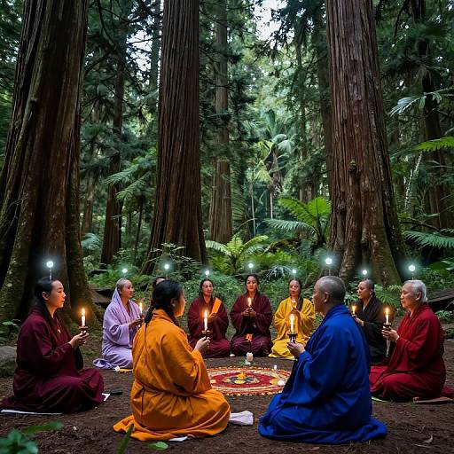 Enchanted Forest Ritual with Worshipers