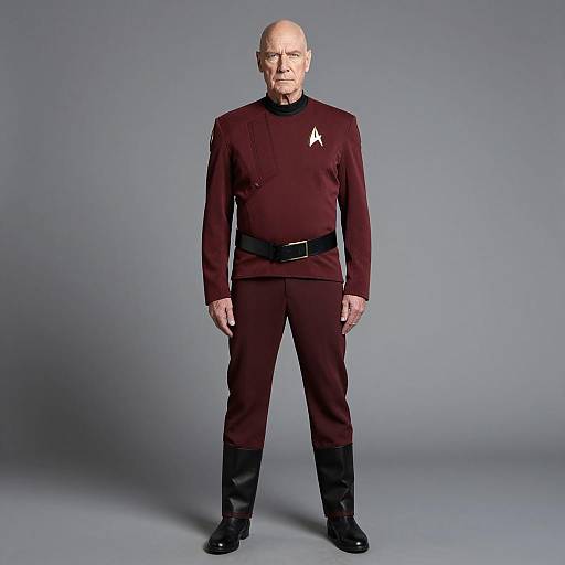 Elderly Man in Star Trek Captain Picard Uniform
