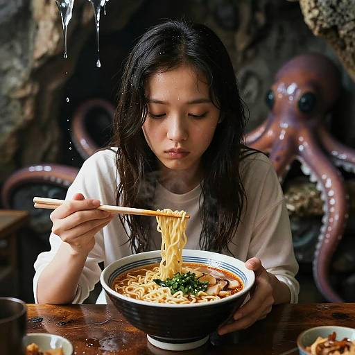 Silent Girl in Ramen Tentacle Cave