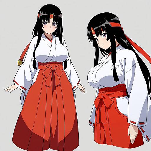 Illustration of Musha miko tomoe, queen's blade in the style of Nyaru (nyaru 4126)