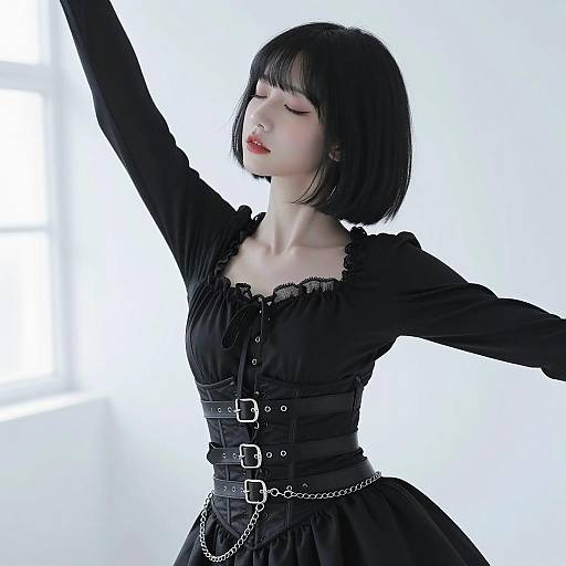 Elegant Portrait of a Dark Fashion Muse