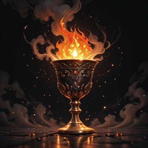 Warm Toned Still Life with Chalice and Fire