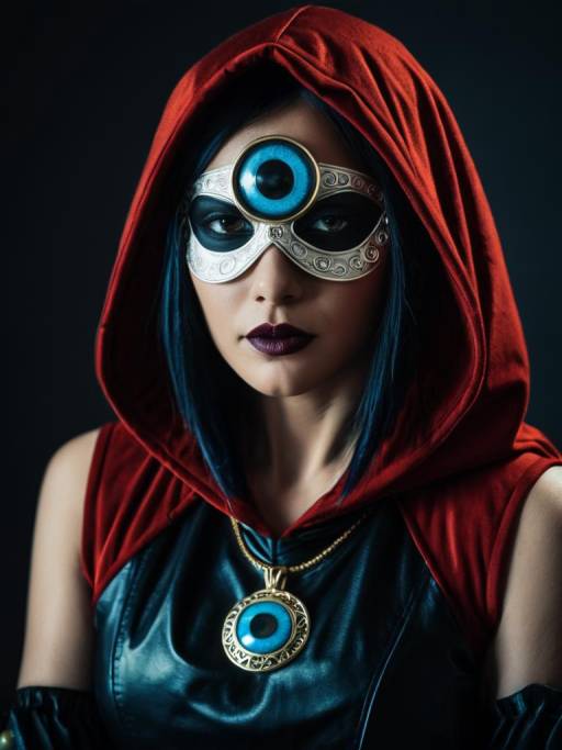 Woman in Evileye Cosplay Costume