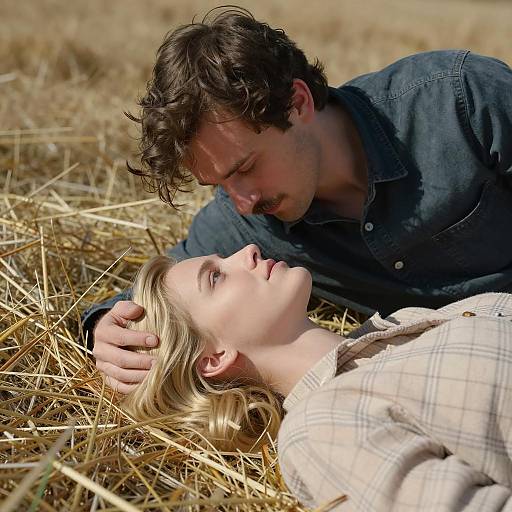 Couple in Field of Straw