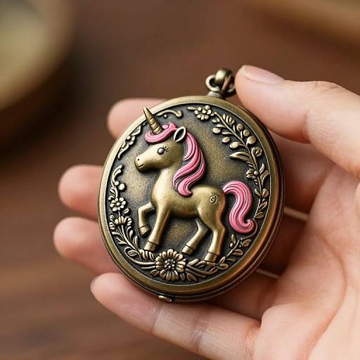 Bronze Unicorn Music Box Locket