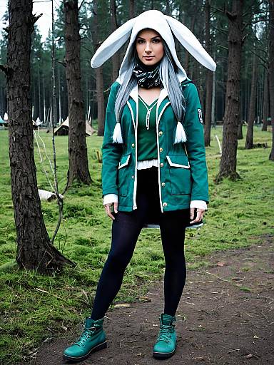 Cosplay photo of hare (camp) (blue archive). Costume clothes