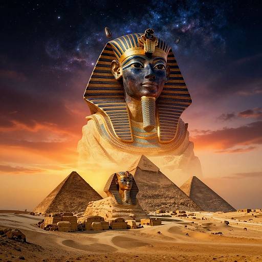 Double Exposure Hatshepsut Sunset Collage