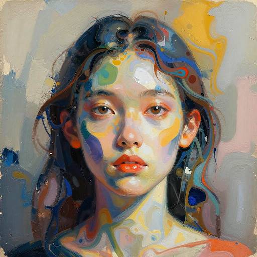 Abstract Human Portraits with Fluid Patterns