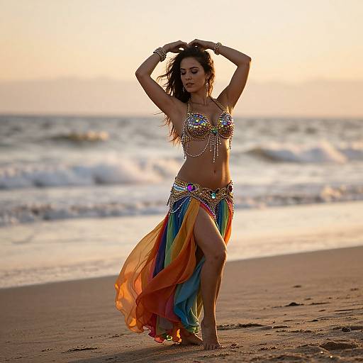 Ethereal Beachside Bellydancer at Sunset