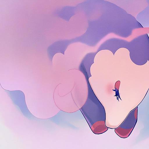 Illustration of Musharna, pokemon in the style of Fushirun rung