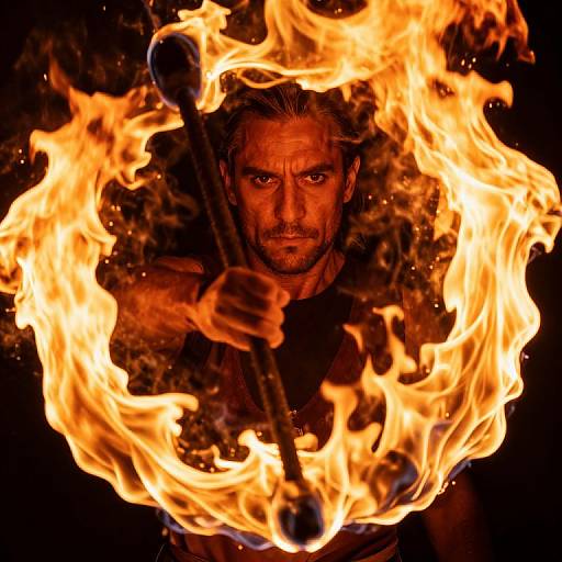 Intense Fire Performer Portrait