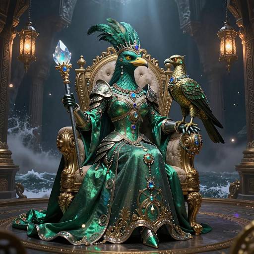 Mystical Duchess in Opulent Monastery Scene