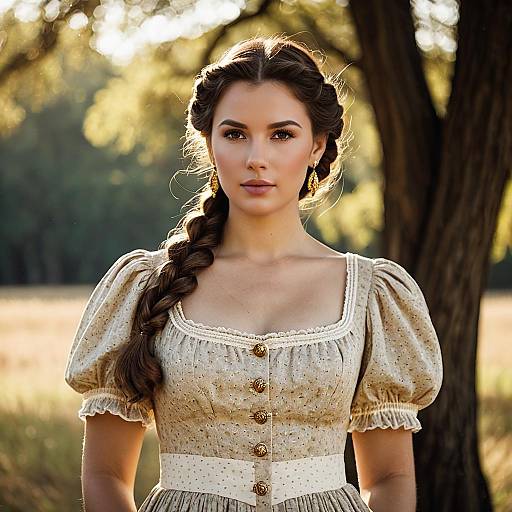 Elegant Vintage Costume Portrait in Nature