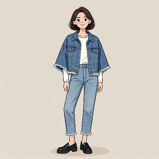 Smiling Woman in Casual Denim