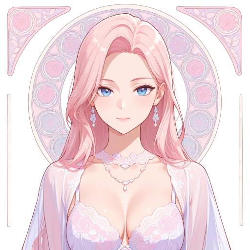 Elegant Woman in Lingerie Art Nouveau Style Elegant Woman in Lingerie Art Nouveau Style