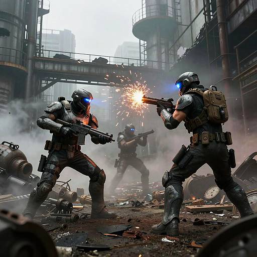 Quake Characters in Industrial Battle