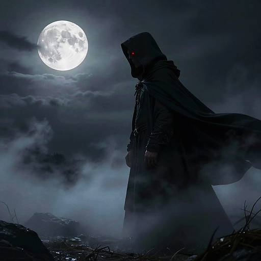 Grim Reaper in Foggy Night