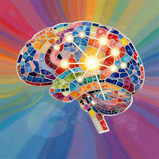 Vibrant Mosaic Brain Representing Asperger