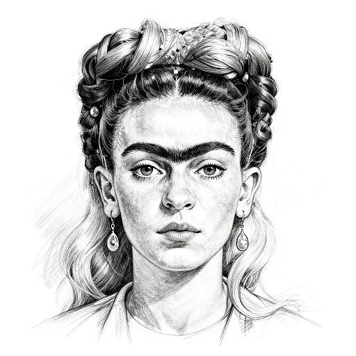 Pencil Sketch of Girl's Face