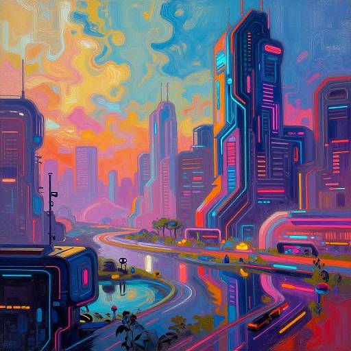 AI Creates Surreal Cyberpunk Landscape