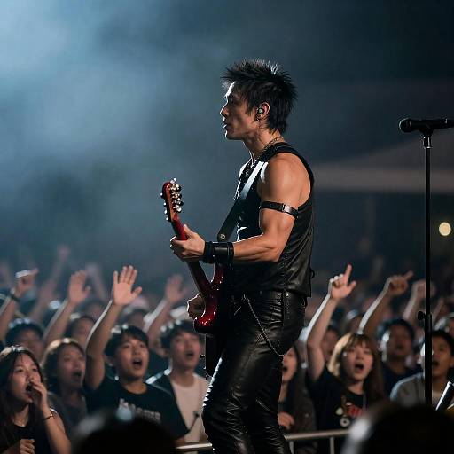 Dynamic Rock Concert with Energetic Singer