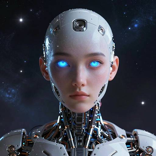 Futuristic Humanoid AI Portrait