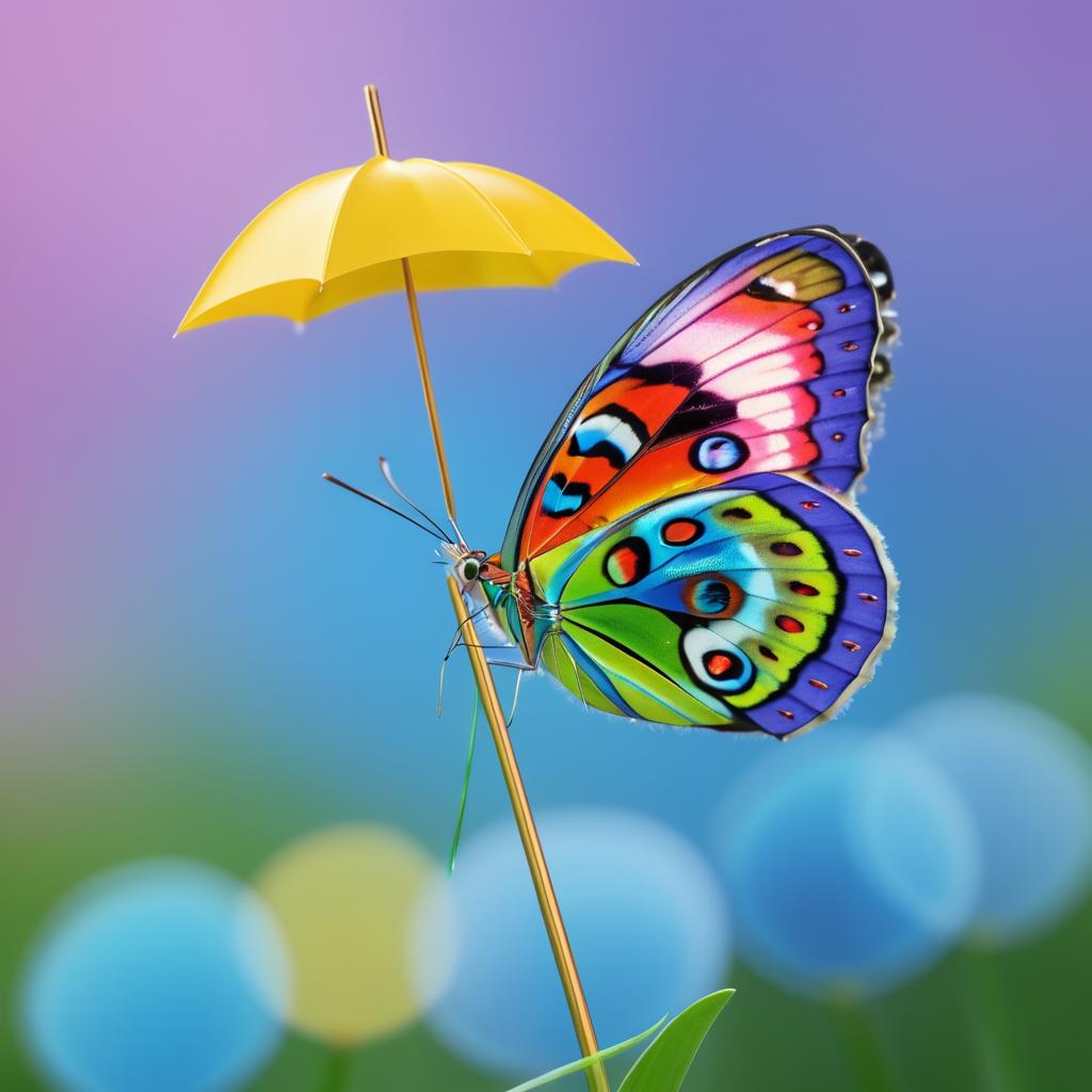 Butterfly with Umbrella in UHD Shine