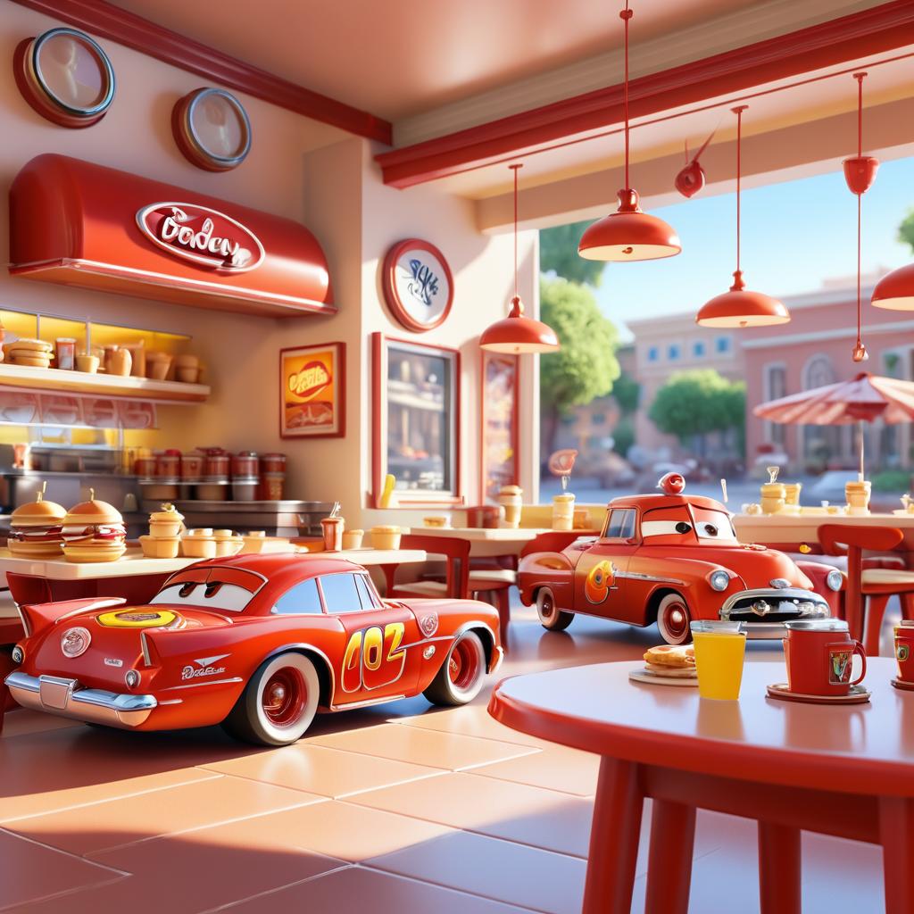 Miniature Lightning McQueen and Mater Breakfast