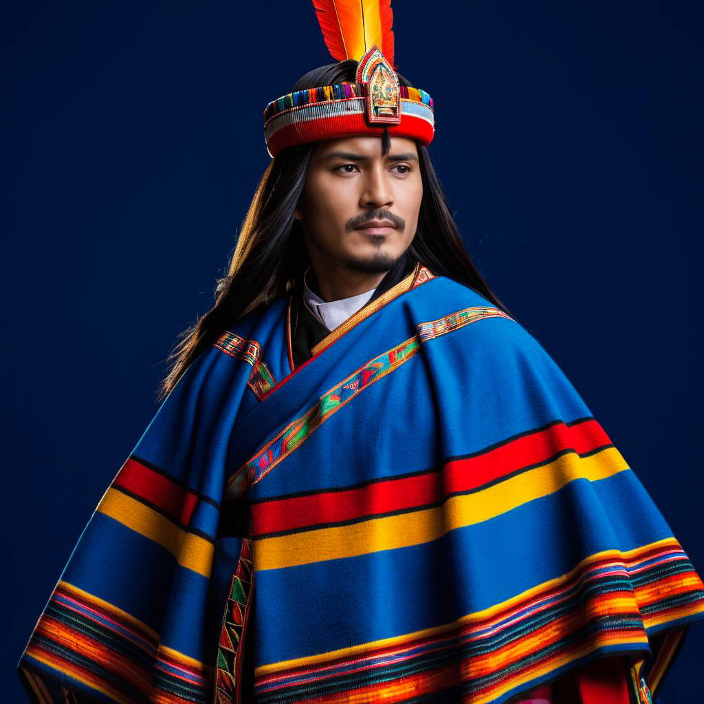 Incan Temple Guardian in Colorful Attire