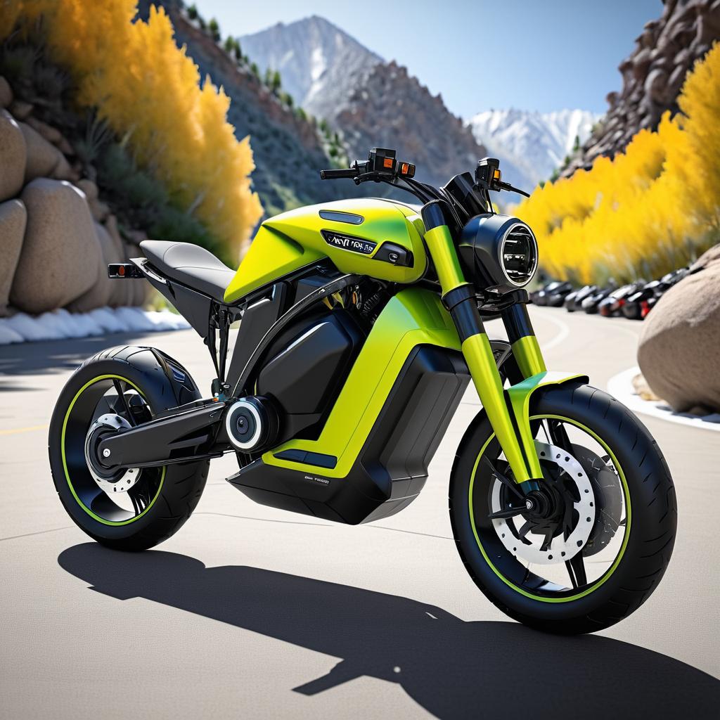 Stylish Electric Motorcycle in Cottonwood Canyon