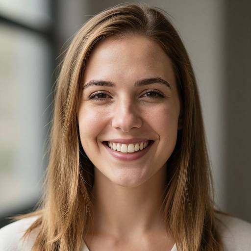 Smiling Woman with Light Brown Hair