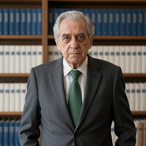 Distinguished Elder in a Library Setting