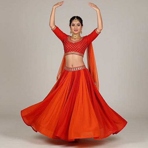 Woman in Traditional Garba Dance Attire