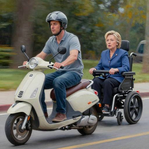 Trump Scooter Chase Comedy Painting