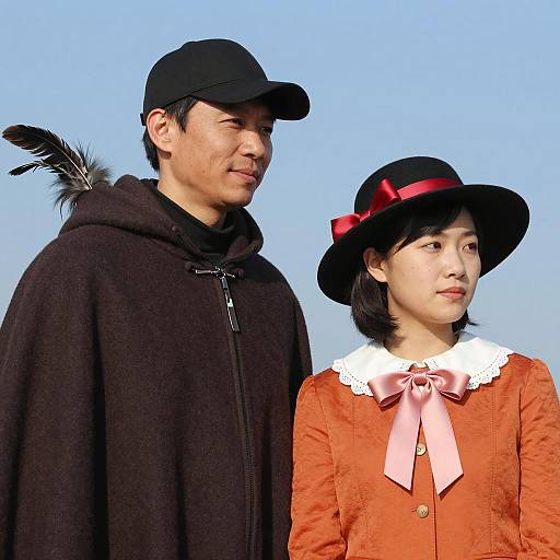 Charming Couple in Colorful Attire