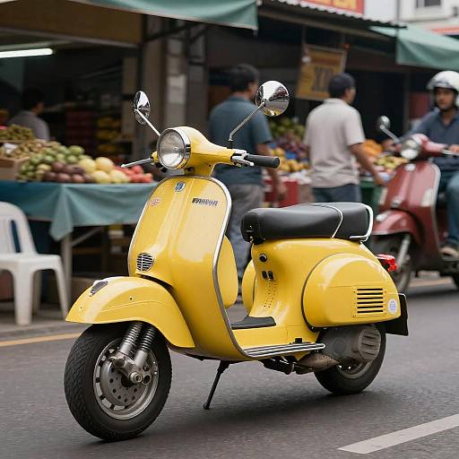 Classic Yellow Polka Dot Moped