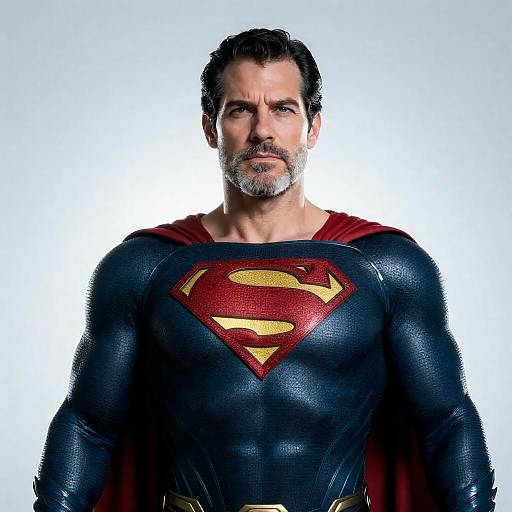 Intense Middle-Aged Superman in Armor